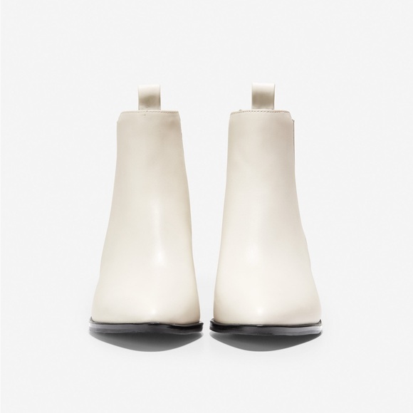 Cole Haan Valorie Bootie (45mm) Pointy Toe Chelsea Boot - Ivory Princess Leather - Picture 4 of 16